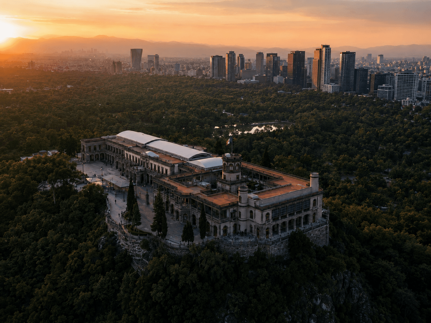 Castillo de Chapultepec at sunset